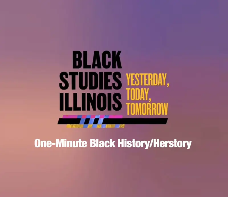Youtube Shorts Thumb reads: "One-Minute Black History/Herstory". Text on a purple/beige background